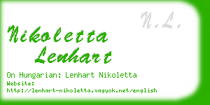 nikoletta lenhart business card